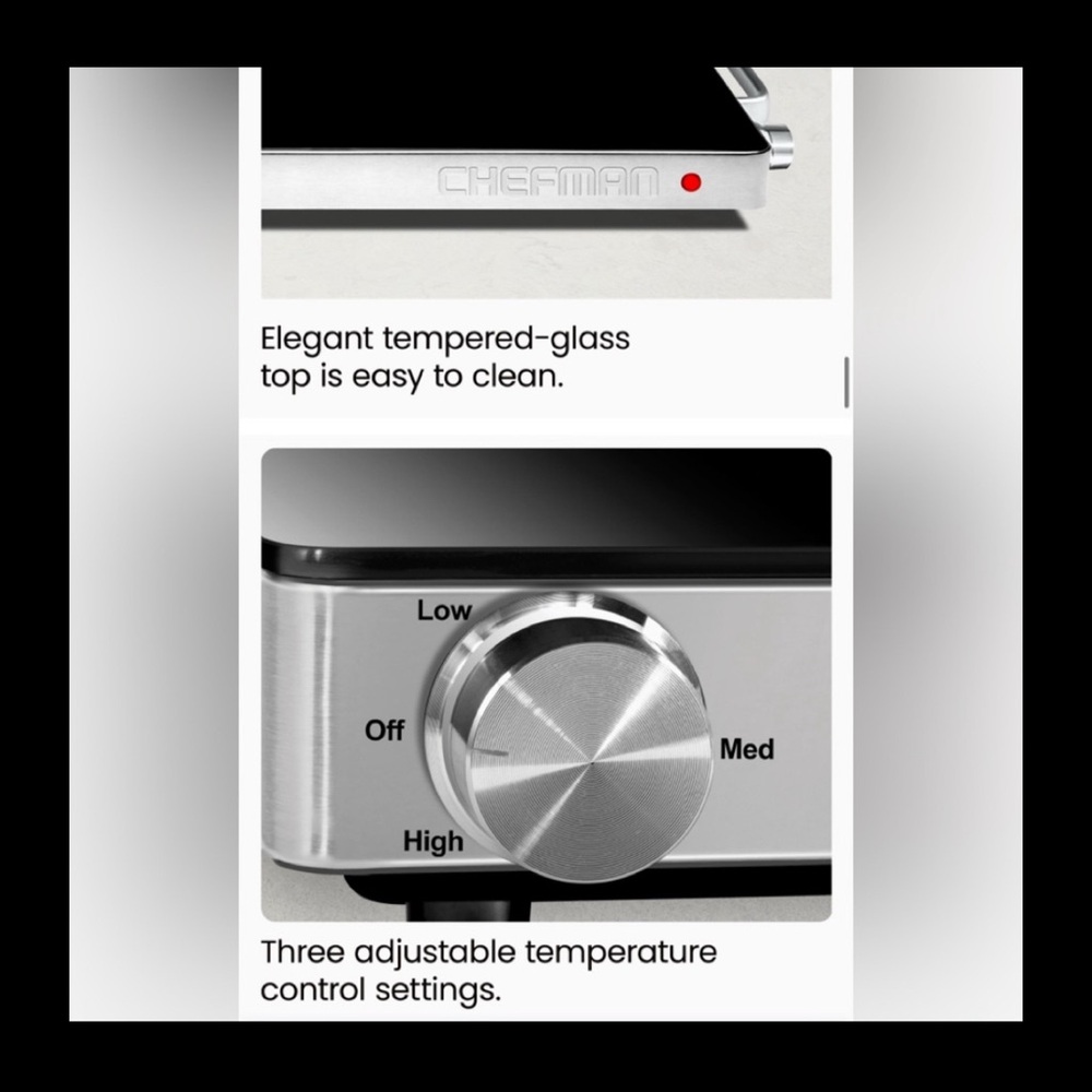 Black Electric Warming Tray 12 x 15 New - Picture 3 of 5